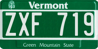 VT license plate ZXF719