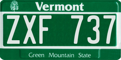 VT license plate ZXF737