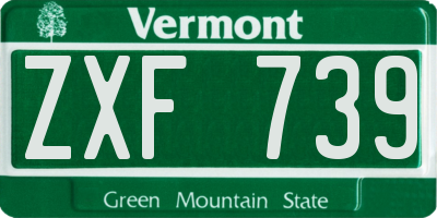 VT license plate ZXF739