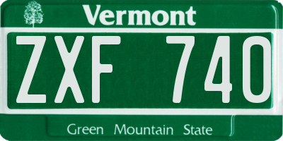 VT license plate ZXF740