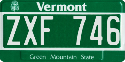 VT license plate ZXF746