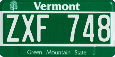 VT license plate ZXF748