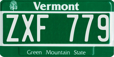 VT license plate ZXF779