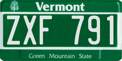 VT license plate ZXF791