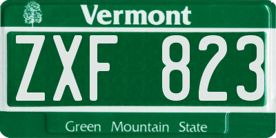 VT license plate ZXF823