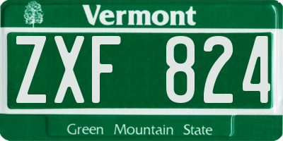 VT license plate ZXF824