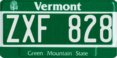 VT license plate ZXF828