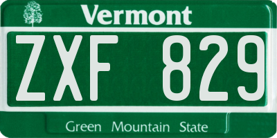 VT license plate ZXF829