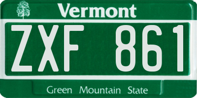 VT license plate ZXF861