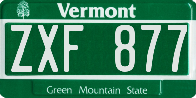 VT license plate ZXF877