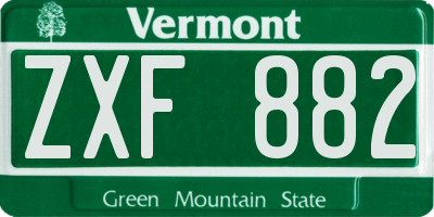 VT license plate ZXF882