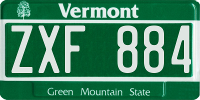 VT license plate ZXF884