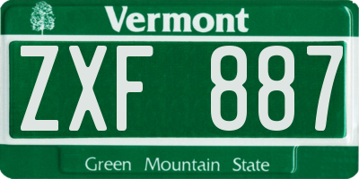 VT license plate ZXF887