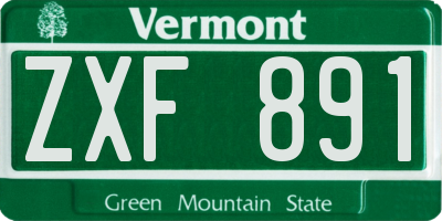 VT license plate ZXF891