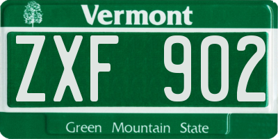 VT license plate ZXF902