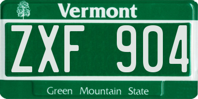 VT license plate ZXF904