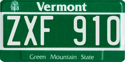 VT license plate ZXF910