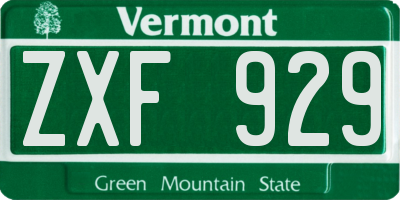 VT license plate ZXF929