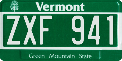 VT license plate ZXF941