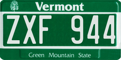 VT license plate ZXF944
