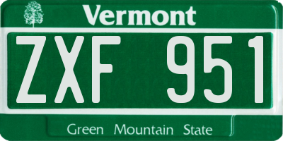 VT license plate ZXF951
