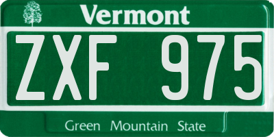 VT license plate ZXF975