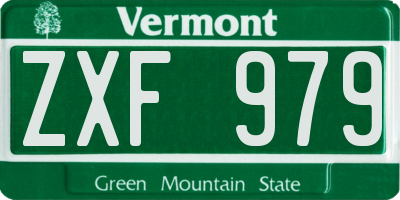 VT license plate ZXF979