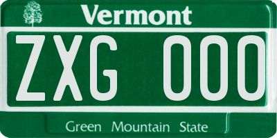 VT license plate ZXG000
