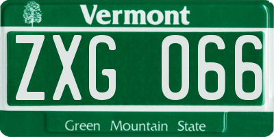 VT license plate ZXG066