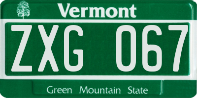 VT license plate ZXG067