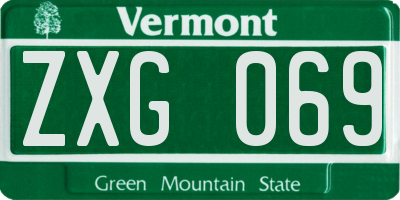 VT license plate ZXG069