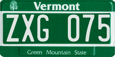 VT license plate ZXG075