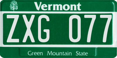VT license plate ZXG077