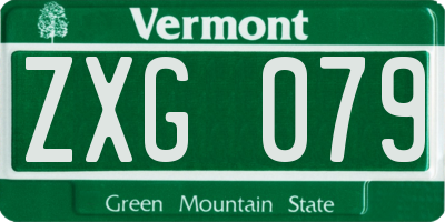 VT license plate ZXG079
