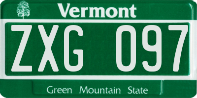 VT license plate ZXG097