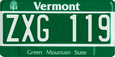 VT license plate ZXG119
