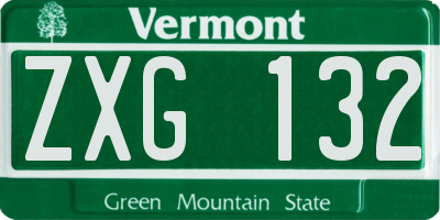 VT license plate ZXG132