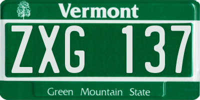 VT license plate ZXG137