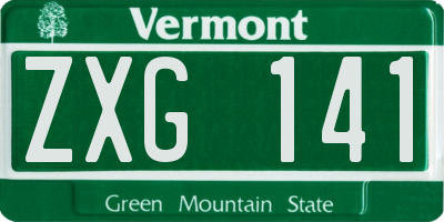 VT license plate ZXG141