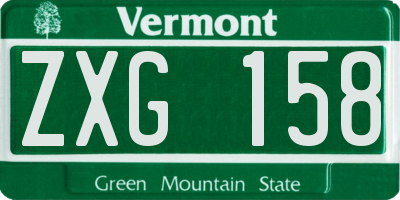 VT license plate ZXG158