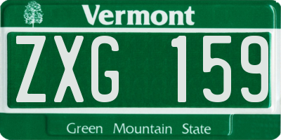 VT license plate ZXG159