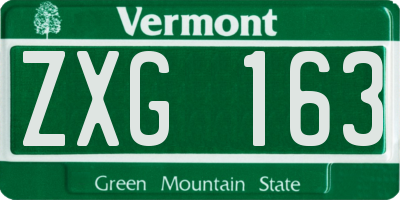 VT license plate ZXG163
