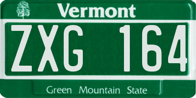 VT license plate ZXG164