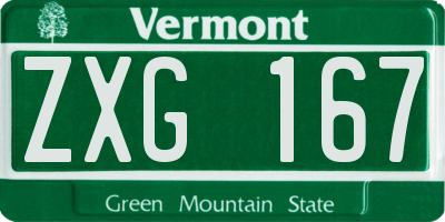 VT license plate ZXG167