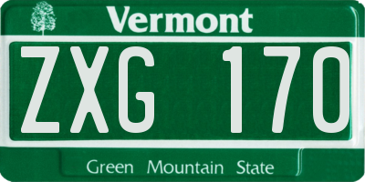 VT license plate ZXG170