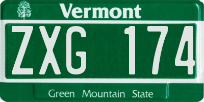 VT license plate ZXG174
