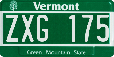VT license plate ZXG175