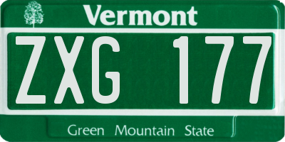 VT license plate ZXG177