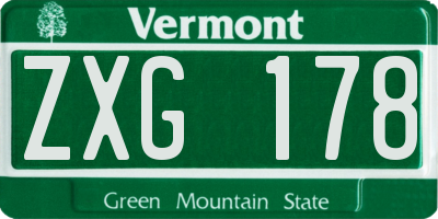 VT license plate ZXG178
