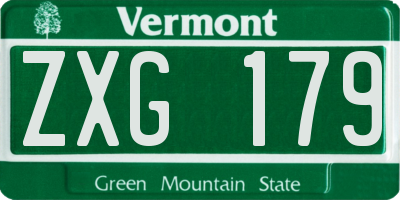 VT license plate ZXG179